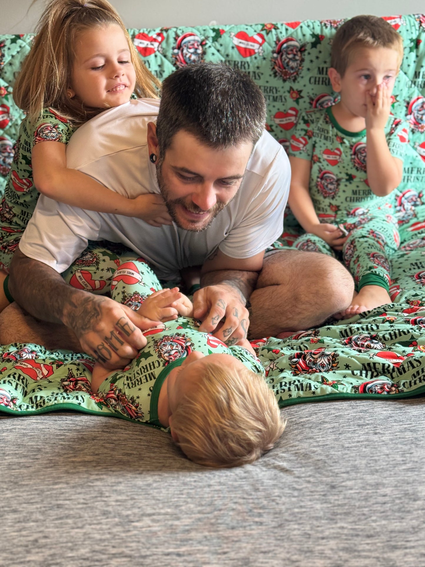 Tattooed Santa dad shorts