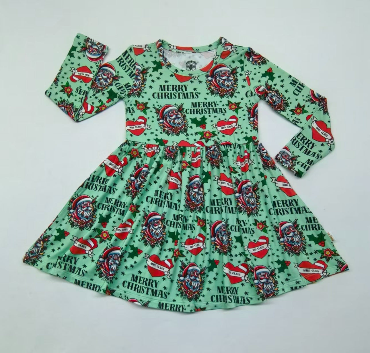 Tattooed Santa twirl dress