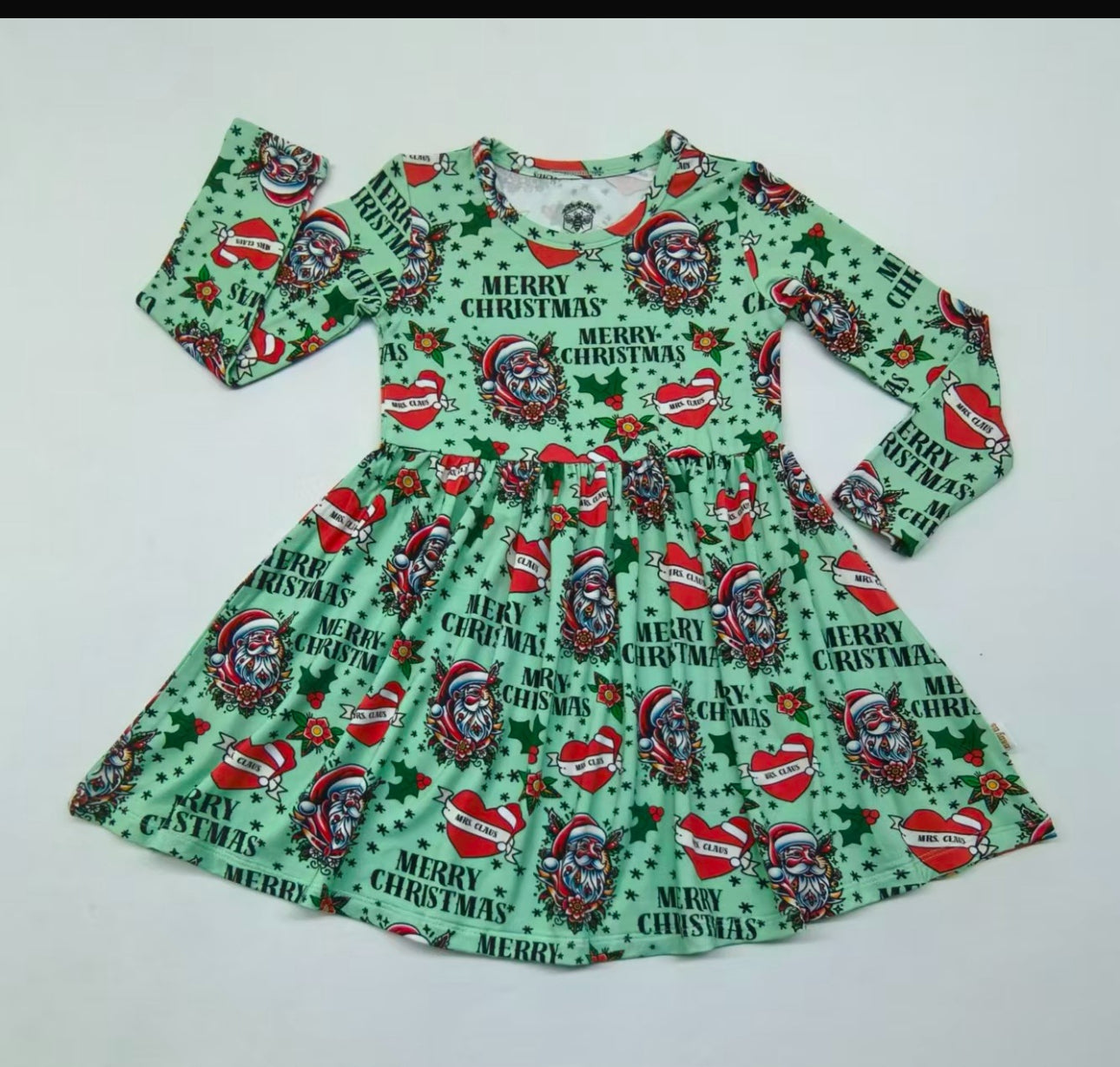 Tattooed Santa twirl dress